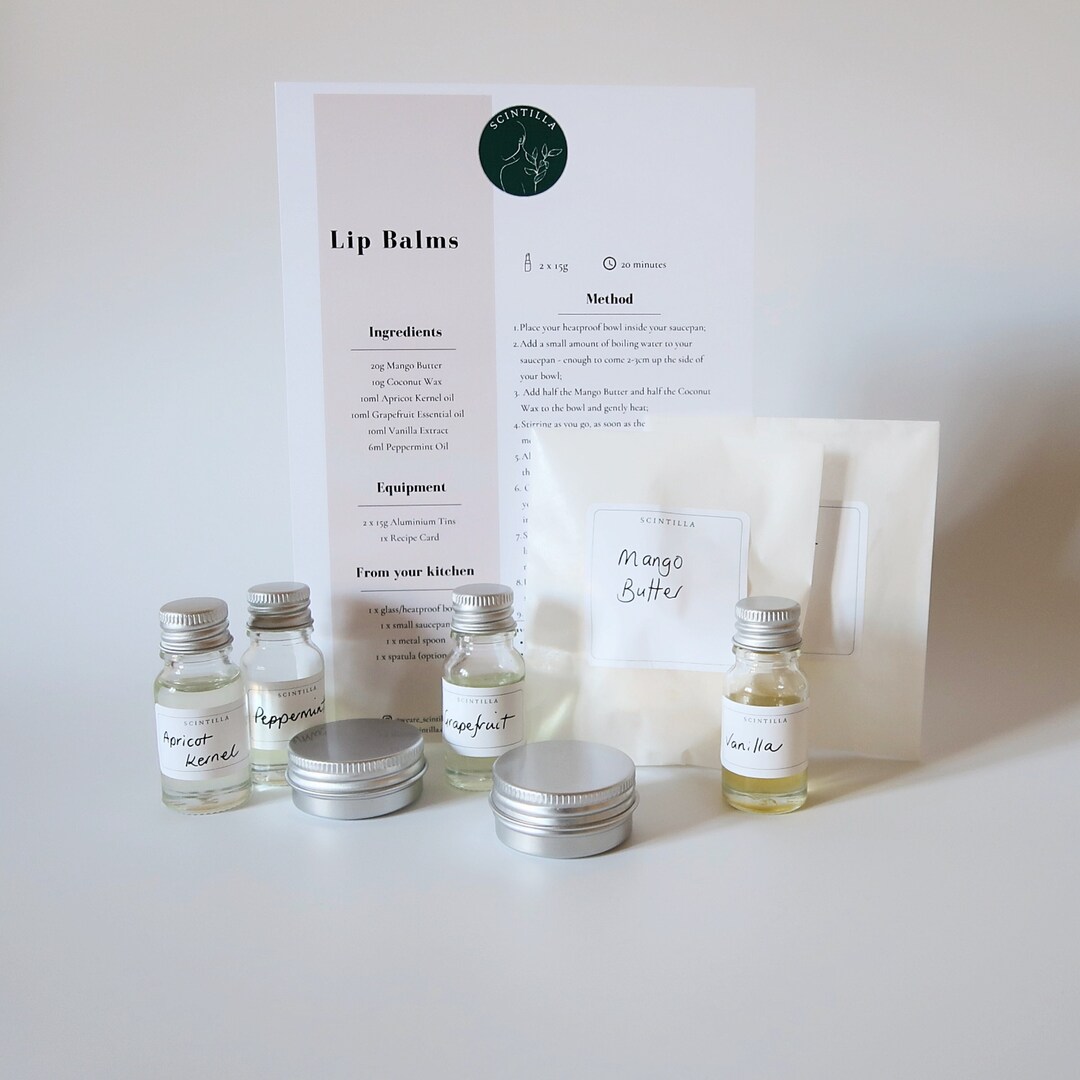 DIY Natural Lip Balm Kit Make Your Own Skincare Plantbased, Vegan