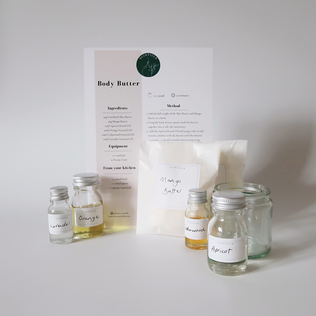 DIY Natural Body Butter Kit Make Your Own Skincare Plantbased, Vegan