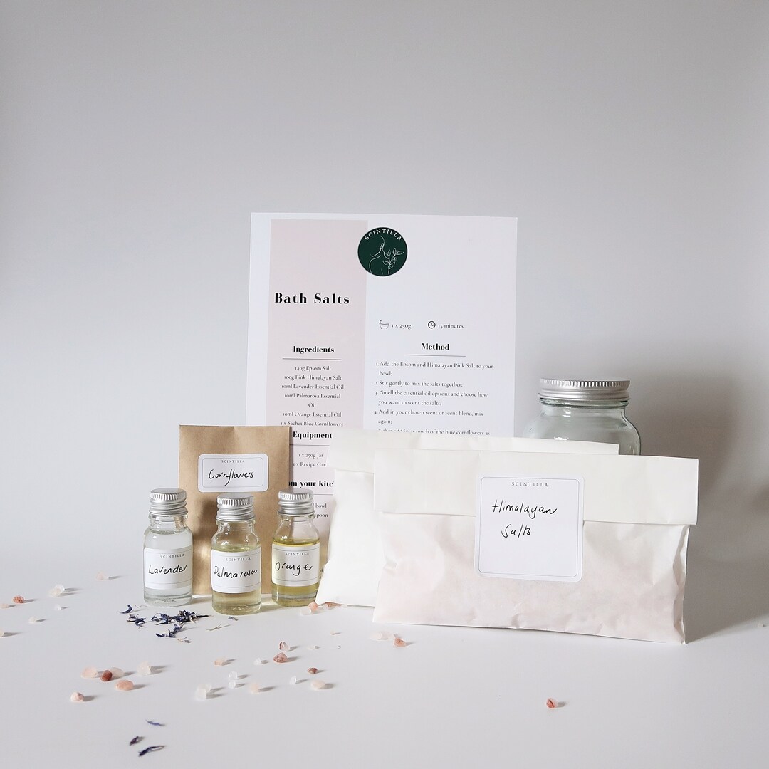 DIY Natural Bath Salts Kit Make Your Own Skincare Plantbased, Vegan