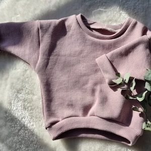 Handgemachter Oversize Pullover Baby Waffeljersey in den Größen 56 bis 116 Bild 1