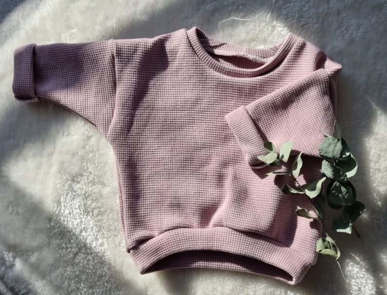 Handgemachter Oversize Pullover Baby Waffeljersey in den Größen 56 bis 116 Bild 1