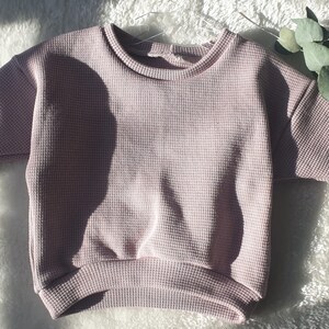 Handgemachter Oversize Pullover Baby Waffeljersey in den Größen 56 bis 116 Bild 4