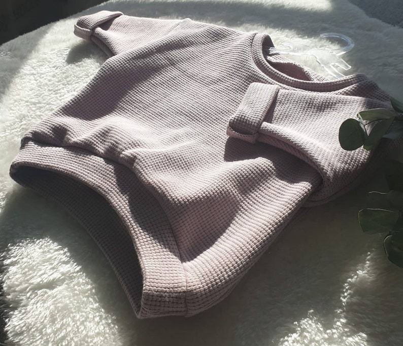 Handgemachter Oversize Pullover Baby Waffeljersey in den Größen 56 bis 116 Bild 2