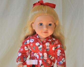 Fits Like  18- Inch Doll Clothes, "Night Before Christmas" Pyjamas set