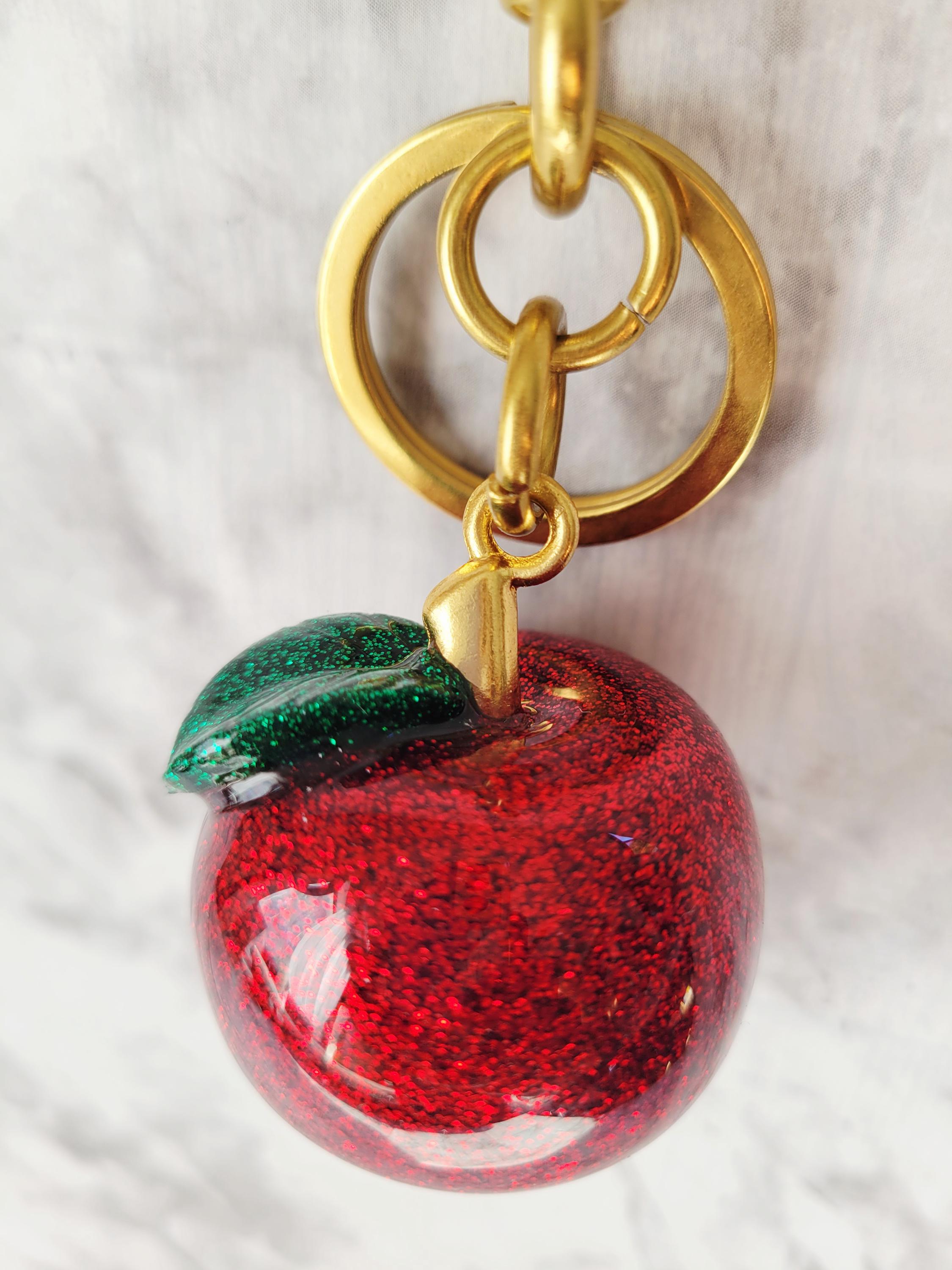 Apple Rhinestone Keychain Sparkling Red Apple Bag Charm, Keychain for Purse, Handbag Accessory - Etsy
