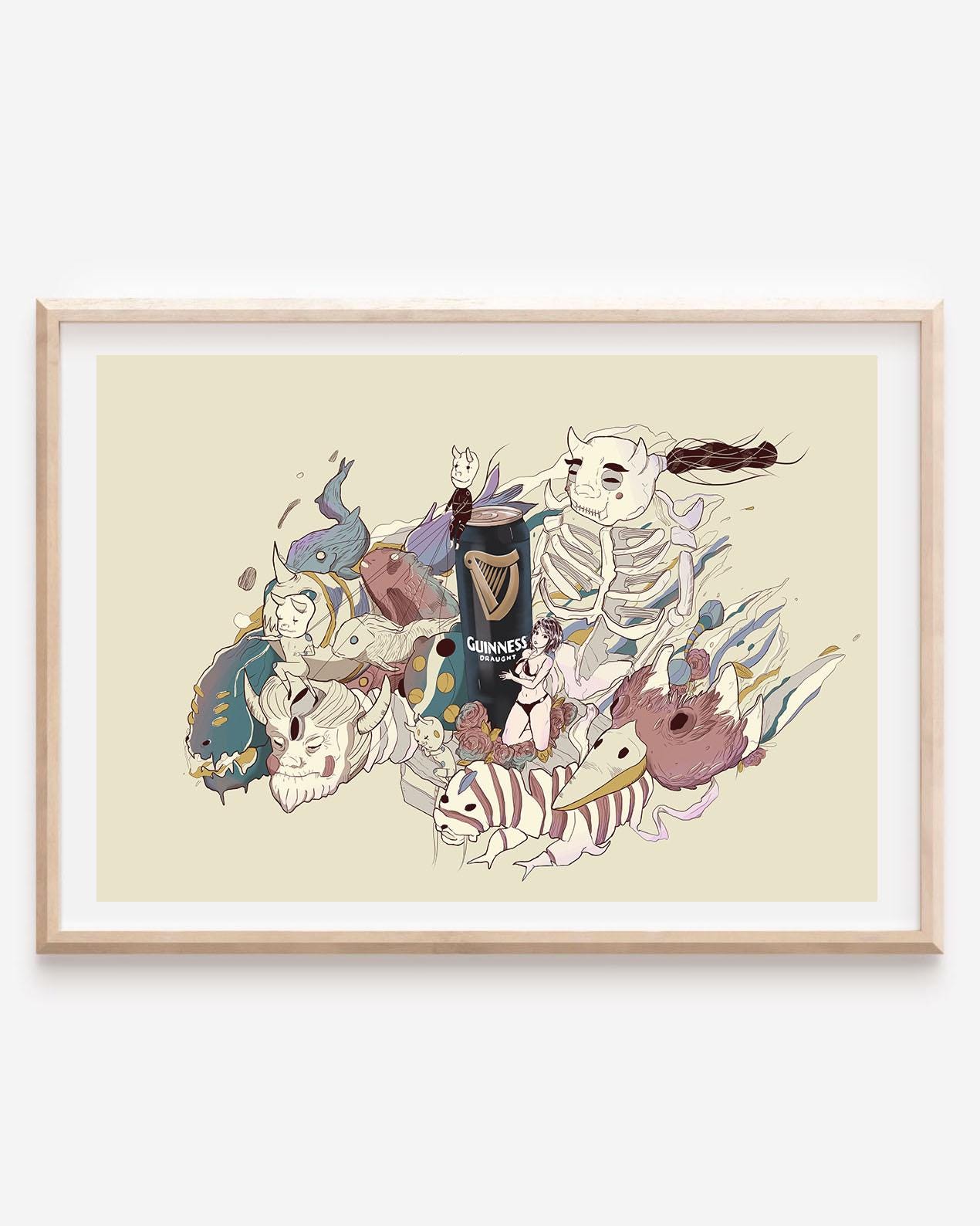 Guinness Parade / Art Illustration Print Poster (A3 / 42x29.7cm / 16.5 x 11.7 in)