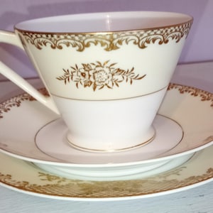 Noritake Handbemaltes Goldzier-Porzellan-Trio