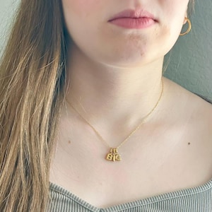 3D Balloon Letter Necklace • Best Friend Gift • GOLD Multiple Bubble Initial Necklace • Chunky SILVER Waterproof Jewelry • Christmas Gift