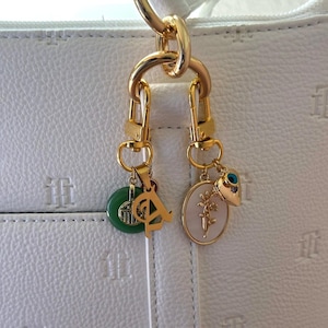 Charm Schlüsselanhänger • Personalisierbar Taschen Anhänger • Beste Freundin Geschenk • Luxus Gold Schlüsselhalter • Hangbag • Personalisierte Geldbörse Kette Zubehör • Für Sie