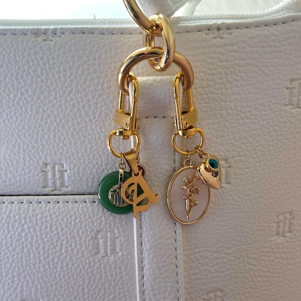 Bedelsleutelhanger • Aanpasbare tasbedel • Cadeau voor beste vriend • Luxe gouden sleutelhouder • Handtas • Gepersonaliseerde taskettingaccessoire • Voor jou