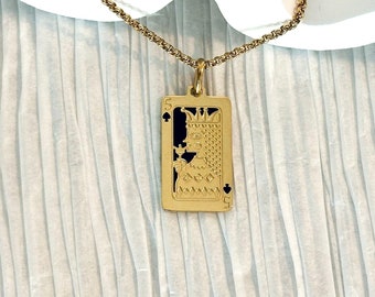 Gold Tarot Joker Charm Necklace • Best Valentine's Day Gift • Minimalist Tarot Zodiac Pendant • Unique Tarot Reading Jewelry • Gift For Her