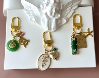 Personalized charm keychains Personalized Keychain Charm Keychain Custom Charm Keychain Gold Keychain Customized Keychain Gift for Her Charm