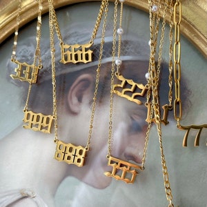 GOLD FILLED Angel Number Necklace Custom Number Collar 111 222 333 444 555 666 777 888 999 Necklace WATERPROOF Perfect Christmas Gift