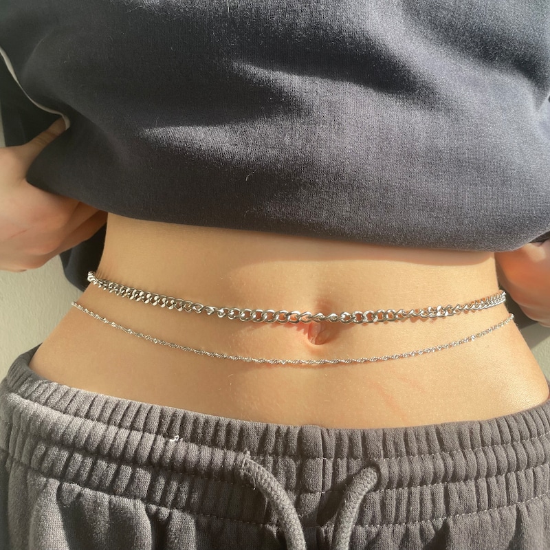 Waist Chain Dainty Silver - Etsy