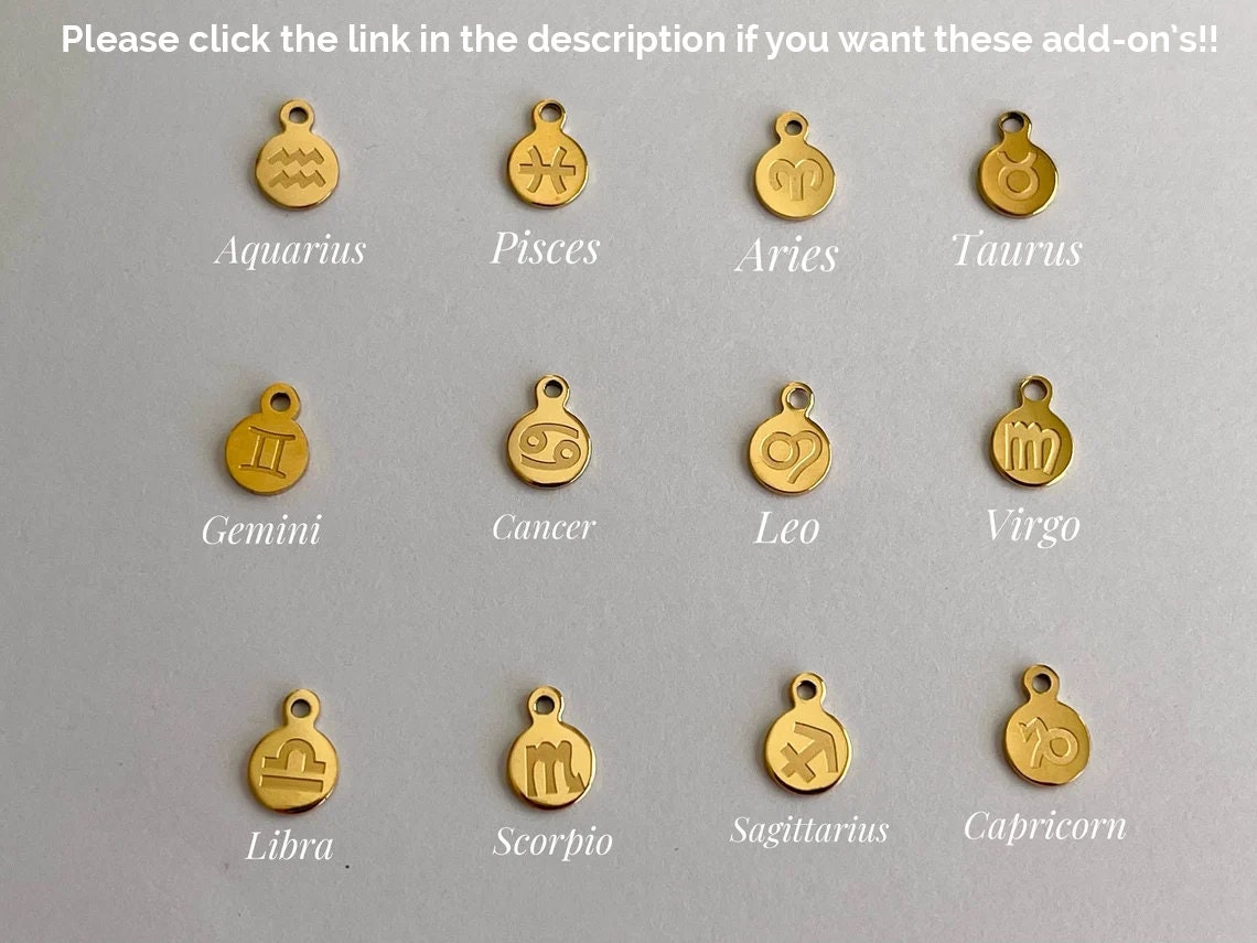 GOLD Birth Month Flower Necklace Birthstone Necklace Square Zodiac Rose Floral Pendant Jewelry WATERPROOF Birthday Gift for Her