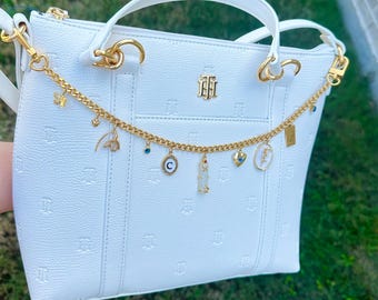 Custom Bag Charm, Gold Filled Purse Charm Chain Accessory, Personalized Handbag Charms for Women, Design Your Bag Charm, Mother’s Day Gift
