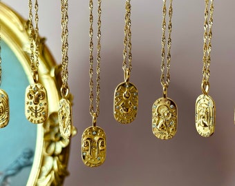 GOLD CZ Tarot Card Zodiac Necklace • Anniversary Gift • Oval Astrology Jewelry • Layering Necklace • Spiritual Jewelry • Best Friend Gift