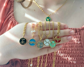 Gold gefüllte Sternzeichen Halskette • Personalisierter Konstellations Anhänger • Astrologie Zeichen Schmuck • Himmlisches Geschenk für Frauen • Weihnachtsgeschenk