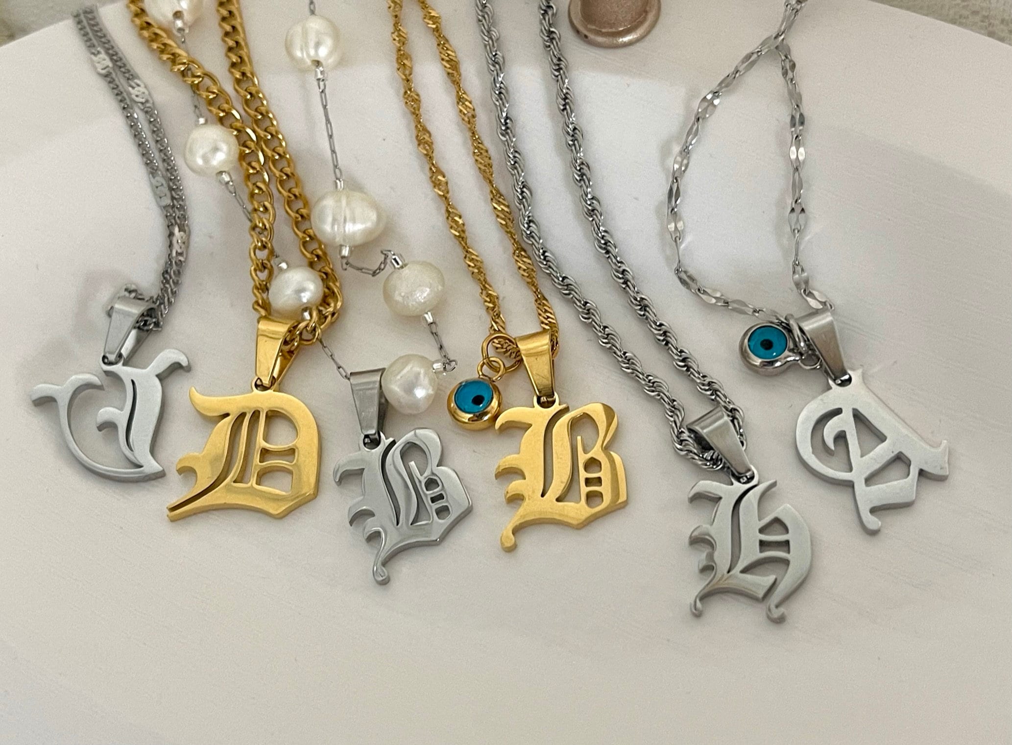 Gold Filled Goth Initial Charms