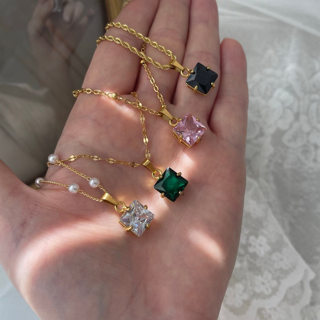 18K Gold-Plated Zircon Necklace main image 1
