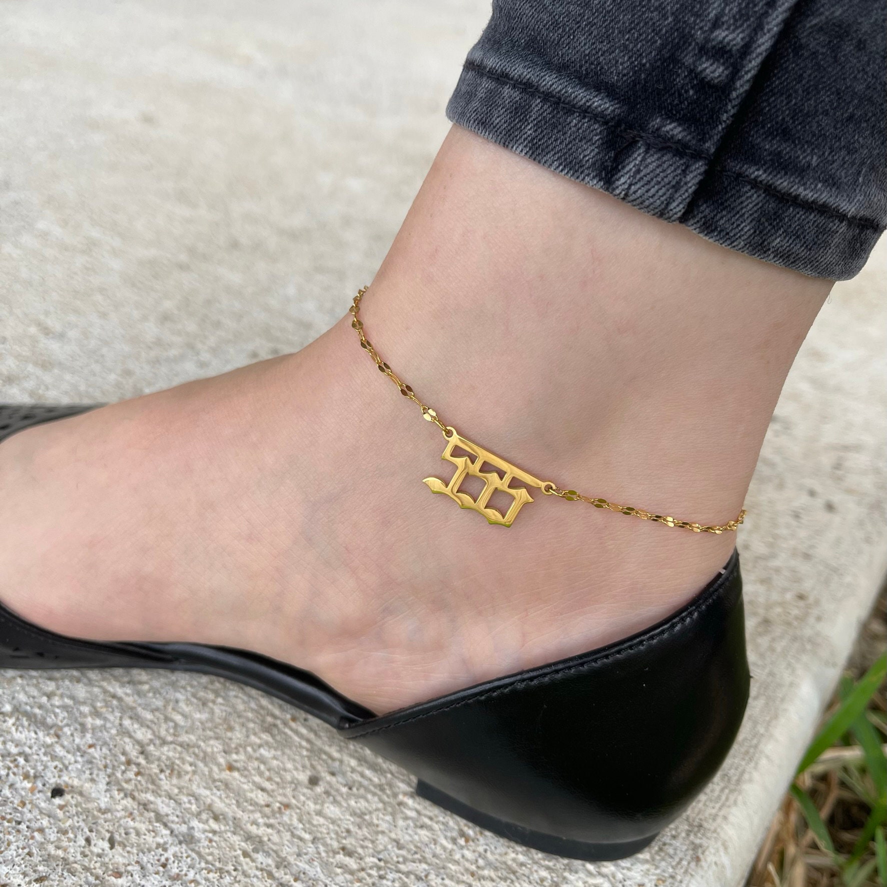 18K GOLD Angel Number Anklet • Personalized Birthday Gift for Her • Intuition Support Release • Tarnish Free Jewelry • Best Christmas Gift
