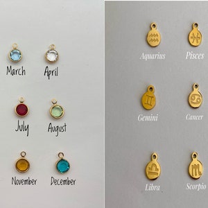 18K GOLD Engraved Birth Month Flower Necklace Vintage Square Zodiac Lotus Floral Pendant Jewelry WATERPROOF Custom Bridesmaid Gift image 10