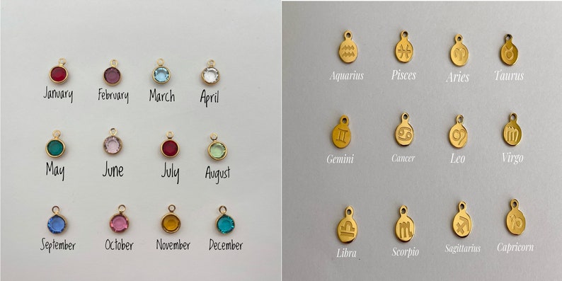 18K GOLD Engraved Birth Month Flower Necklace Vintage Square Zodiac Lotus Floral Pendant Jewelry WATERPROOF Custom Bridesmaid Gift image 10