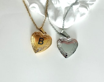 SILVER Heart Locket Necklace • Special Keepsake Jewelry for Moms • Locket Necklace with Custom Engraving • Anniversary Gift for Her