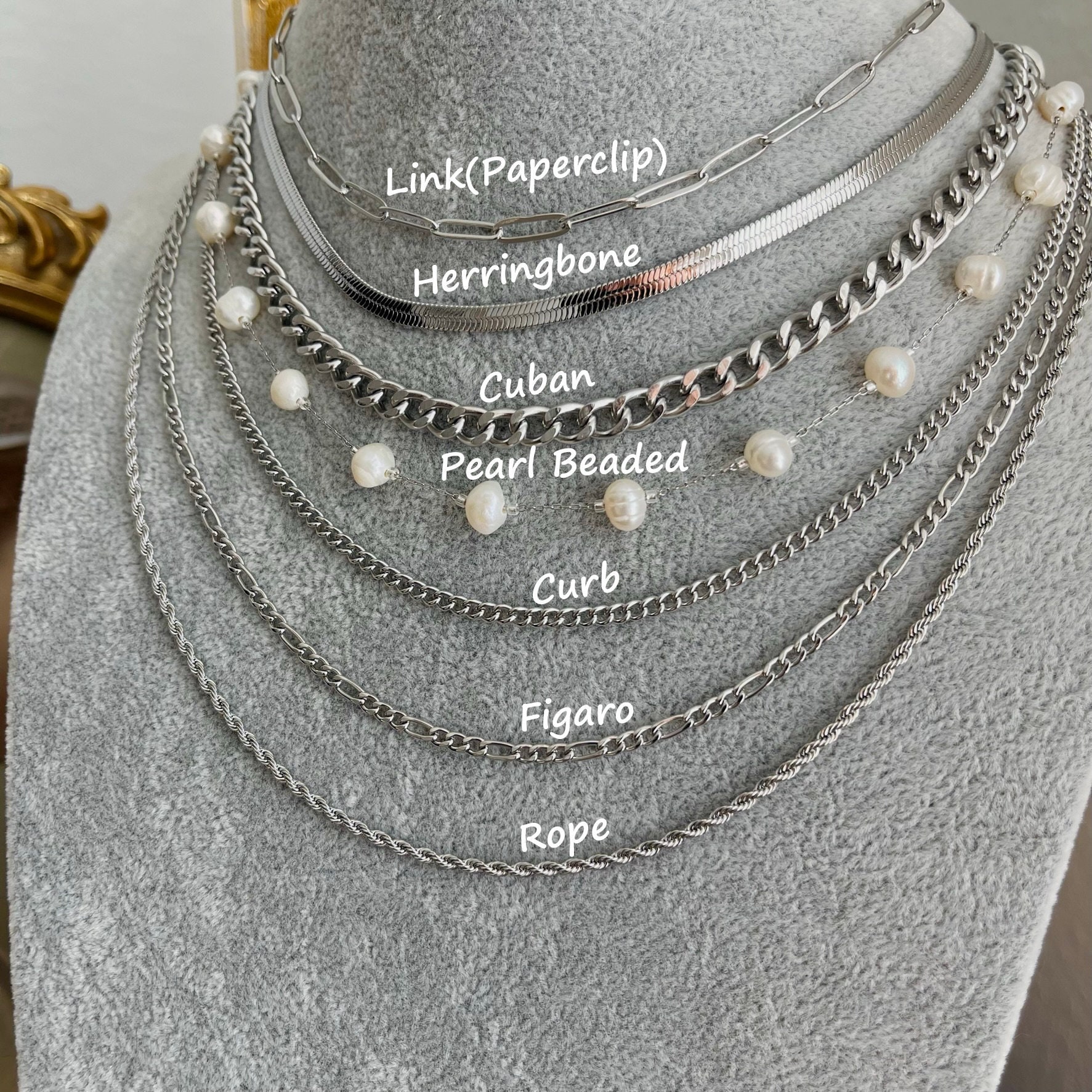 Men's Silver Chain Silver Paperclip Chain Necklace Silver Layering Chain Necklace ANTI-TARNISH Jewelry Christmas Gift for Men/for Husband