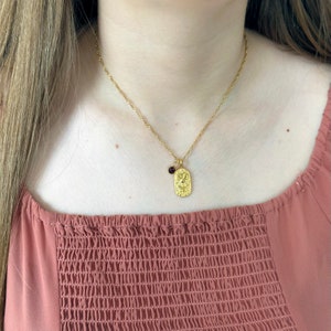 GOLD CZ Tarot Card Zodiac Necklace • Anniversary Gift • Oval Astrology Jewelry • Layering Necklace • Spiritual Jewelry • Best Friend Gift image 2