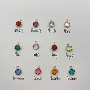 GOLD Vintage Birth Month Flower Necklace Birthstone Necklace Square Zodiac Rose Floral Pendant Jewelry WATERPROOF Birthday Gift for Her image 7