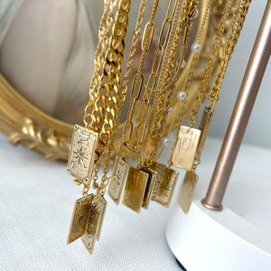 GOLD Tarot Karten Deck Halskette Mystisch Welt Stärke Stern Kaiserin Glück Sonne Medaillon Boho Wicca Schmuck Brautjungfer Geschenke HYPOALLERGEN