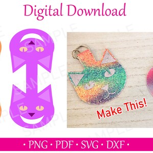 Cute and Smiling Cat Key Chain Cricut Cut File
