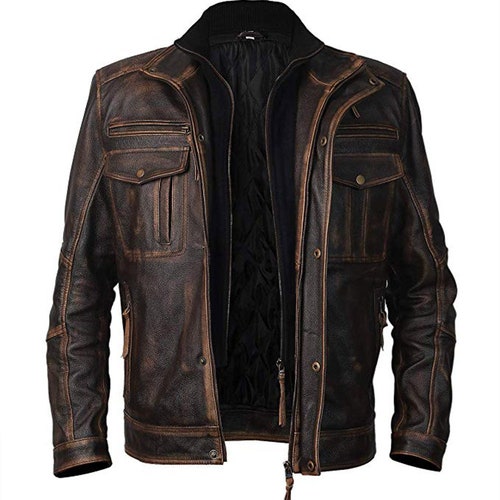 Mens Vintage Motorcycle Distressed Brown Cafe Racer Handmade - Etsy