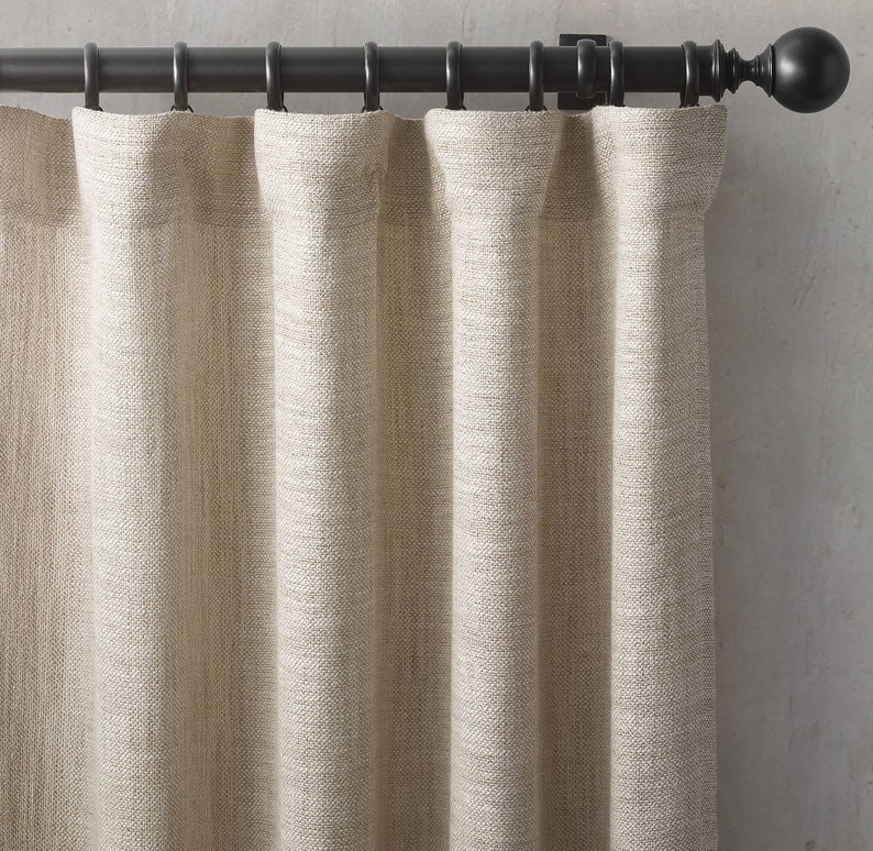 Organic Linen Basketweave Curtains With 2 in 1 Backtab/hooks Etsy
