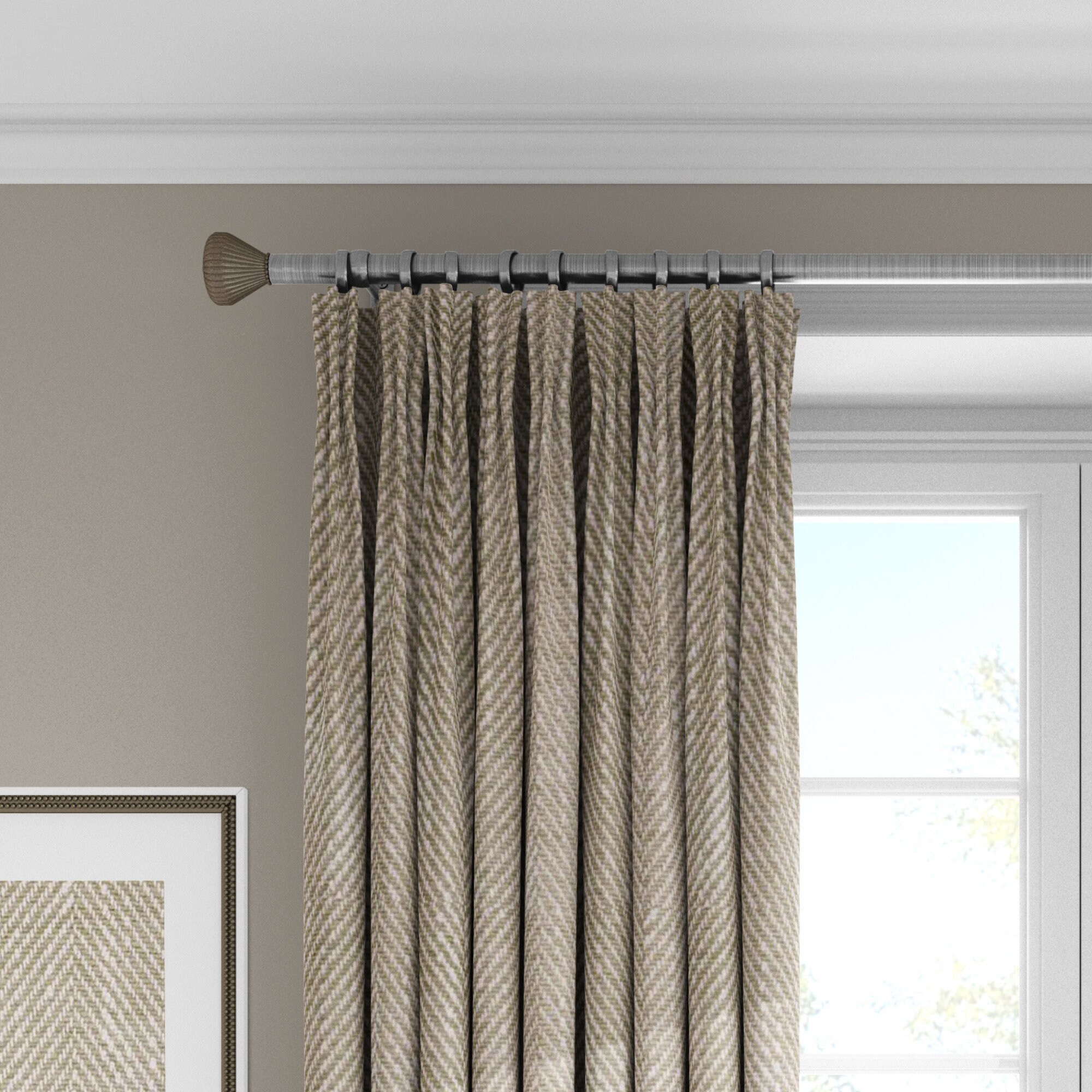 100 Organic Linen Herringbone Weave Pattern Triple Pinch Etsy