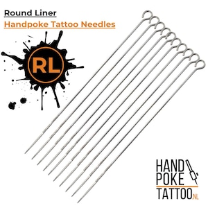 RL Tattoo Needles for Handpoke - Sterile Stick and Poke Liners - 1RL to 18RL - Round Liner Tattoo Needles - Disposable & Individually Packed
