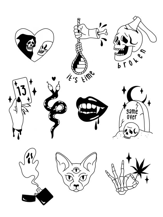 friday the 13th flash sheet 1  Simplistic tattoos Discreet tattoos  Small tattoo designs  Desen dövmeler Klasik dövmeler Çıkartma