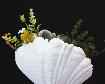 Vase en forme de coquillage | Décoration d'aquarium de coquillages | Plage | Eau douce | Eau salée | Réservoir de poissons | Paysage aquatique | Vase à fleurs | Impression 3D