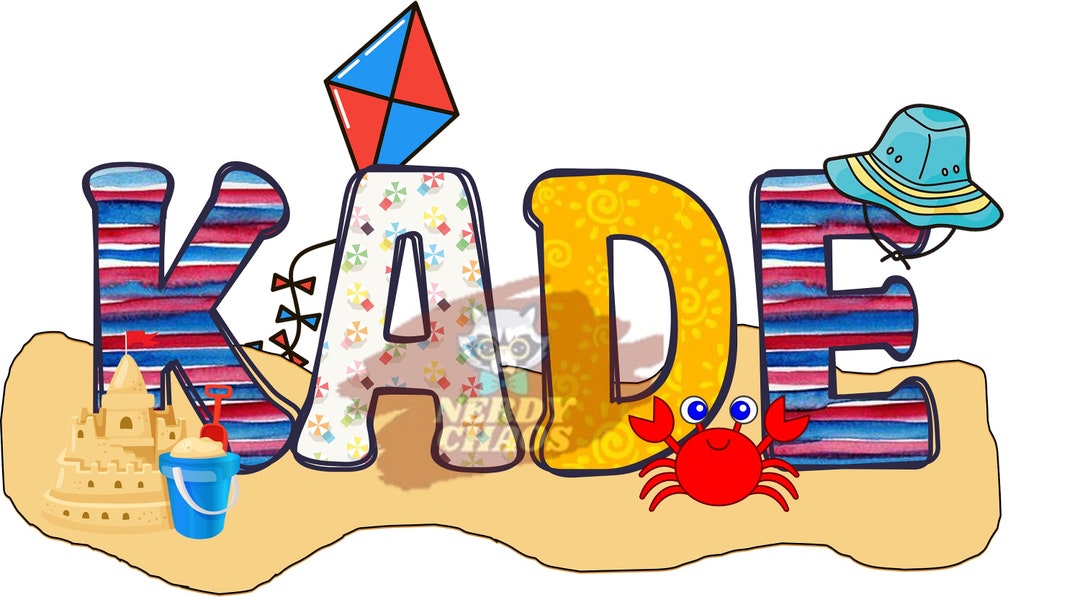 Beach Theme Name Personalized Digital Design, PNG, SVG, Sublimation