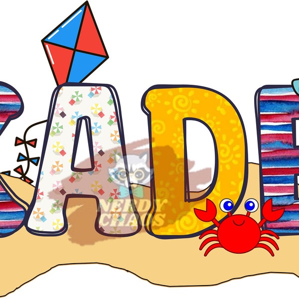 Beach Theme Name Personalized Digital Design, PNG, SVG, Sublimation Design, Digital Design Download