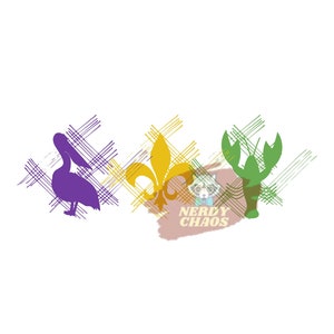 Karneval Pelikan Fleur de Lis Langusten Digitales Design, PNG, SVG, Sublimationsdesign, Digitales Design Download