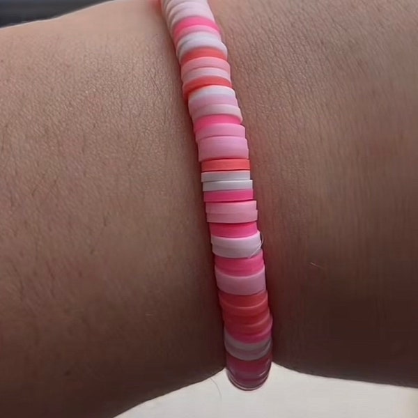 Love Clay Bead Bracelet | Valentines Day Jewelry | Preppy Jewelry | Jewelry for Teens | Preppy Bracelets | Beach Jewelry