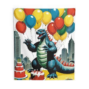 Happy birthday Godzilla decoration, balloon arch, fun monster birthday party decor, Godzilla Birthday cake topper, Godzilla fans