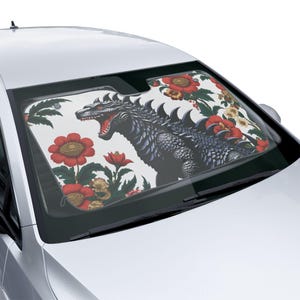 Godzilla Car Sun Shades - Best Designer Godzilla Sun Shade for New Cars and Drivers, Godzilla Car Accessory Gift