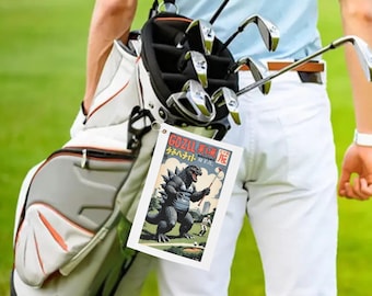 Vintage Godzilla Golf Towels, Fun Golf Accessories, Unique Golfer Gift, Sports Towel, Retro Style Towel, grandpa dad boyfriend gift golf men