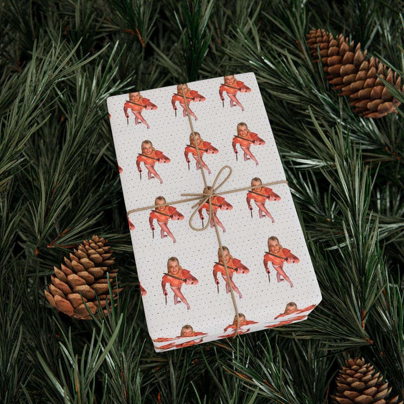 Fun Britney Knife Wrapping Paper, any occasion, Britney birthday wrapping paper, funny gift image 4