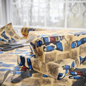 Vintage Japanese Anime wrapping paper, Alien Robot Gift, Anime Shirt Gift Wrap. Ideal for birthdays, Christmas, and other celebrations. image 5
