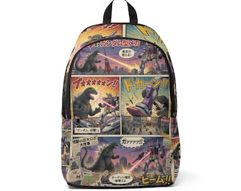 Kaiju Comic Strip Backpack | Godzilla Style Monster Panels