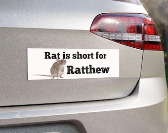 Funny Rat Car Magnets, Funny Gift for Rat Lovers, Bumper Stickers, Birthday Gag Gifts, Car Accessories, Fridge Magnets